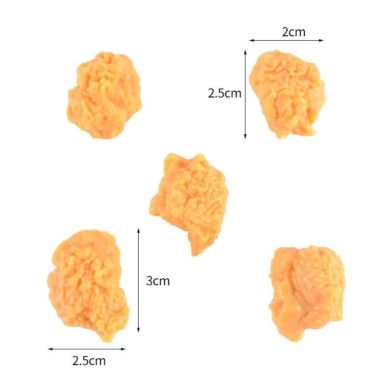 10 faux morceaux de poulet, 3 faux poulets popcorn, modèle de simulation d'aliments et de collations