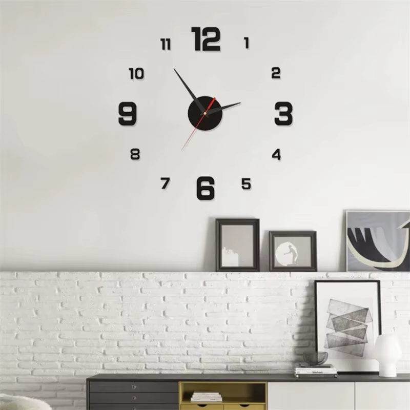 Horloge murale numérique Shoous, bricolage stéréoscopique, horloge silencieuse, salon, chambre à cou
