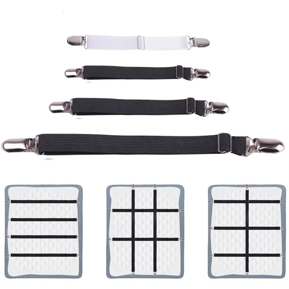 Bande de fixation élastique pour drap de lit, 4 pièces/ensemble, pinces pour drap de lit, ceinture r