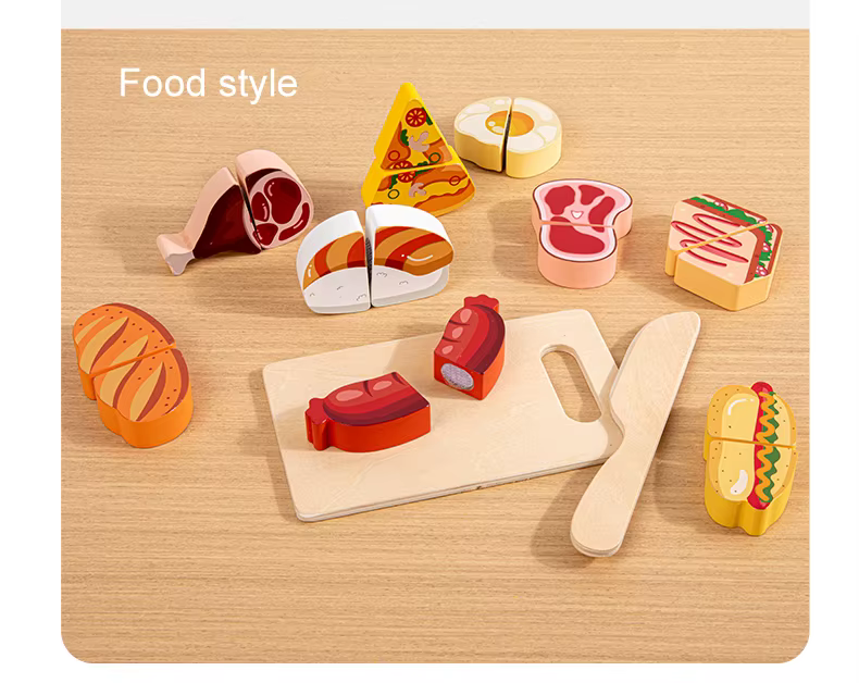 Jeu de cuisine en bois classique pour enfants, jouet éducatif de simulation, ensemble de fruits et l