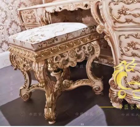 Coiffeuse esthétique Vintage de luxe pour chambre à coucher, grande coiffeuse dorée, bureau nordique