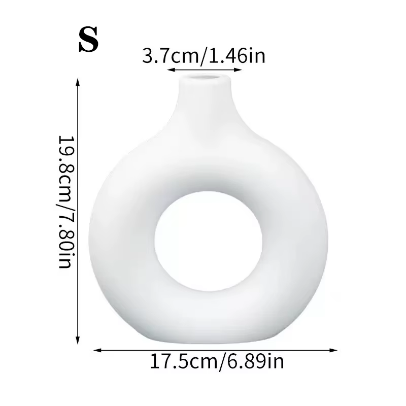 Vases blancs pour la décoration, Vase en plastique pour la décoration de la maison, Vases de décorat