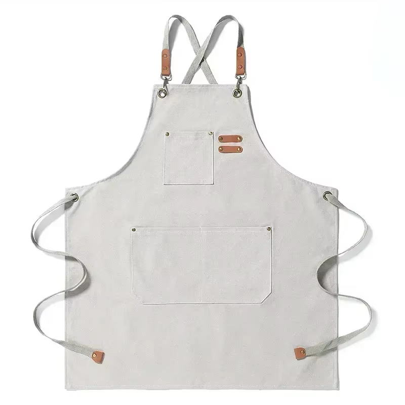 Tablier de cuisine en toile personnalisé pour hommes et femmes, tablier de travail de chef, restaura
