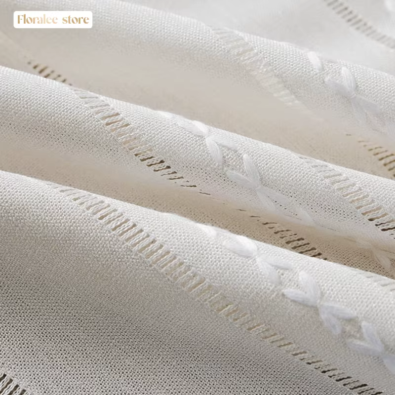 Rideau en lin de coton blanc de style Boho, décor de ferme, chambre à coucher, salon, taille personn