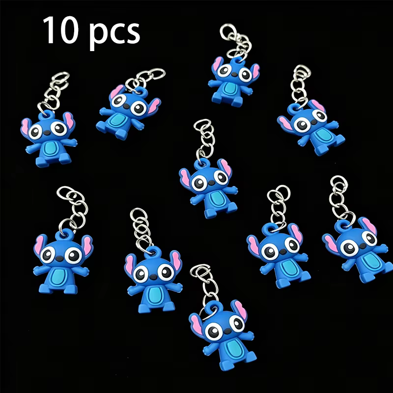 10 porte-clés Disney Stitch, accessoires pour porte-clés, adaptés aux travaux manuels, sac d'accesso
