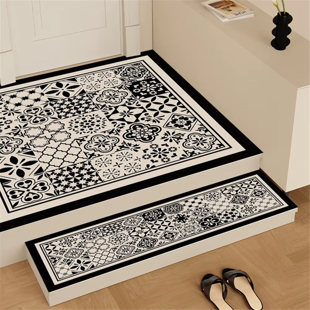 Tapis de bande de roulement d'escalier imprimé de luxe en caoutchouc tapis antidérapants tapis pour 