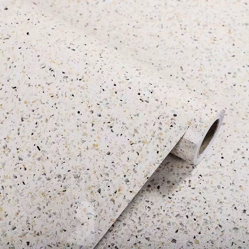 Papier peint auto-adhésif imperméable en PVC granit, autocollants pelés et collés en Terrazzo pour c