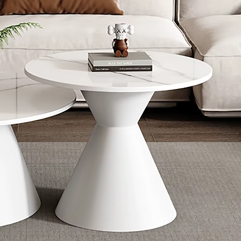 Table basse ronde en marbre pour salon, petit espace, B&B, luxe, moderne, minimaliste, géométrique, 