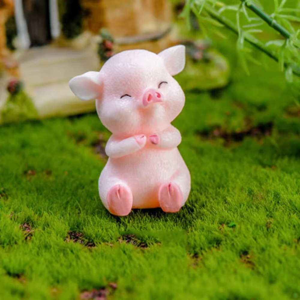 Bricolage 8 pièces ornement de maison cochon rose coquin Micro paysage décoration cochon Miniature m
