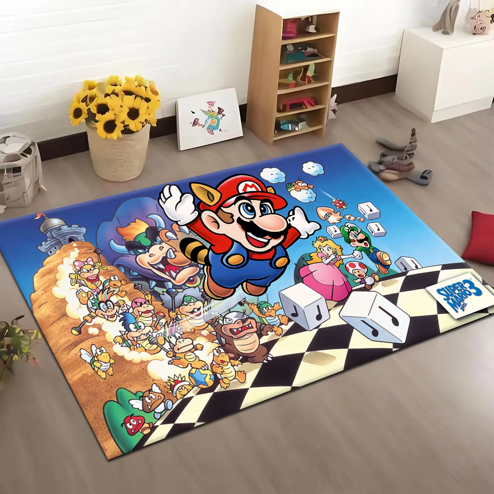 Tapis de jeu Super M-mario-s B-Bros Catroon Super Game pour chambre à coucher, salon, canapé, maison