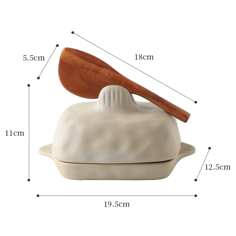 Boîte à beurre spécifique à la cuisine, poterie rugueuse, Texture créative faite à la main, plat à b