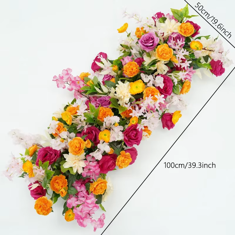 Arc d'arrière-plan de mariage Rose rouge Orange, Arrangement Floral, pivoine, coquelicot, fleur de c