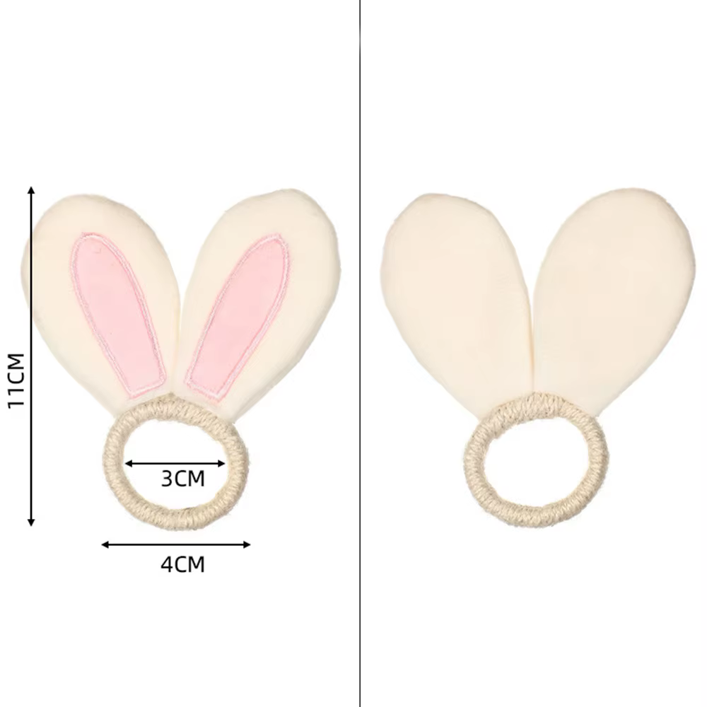 Ronds de serviette en rotin lapin de Pâques, faux lapin, porte-serviettes, porte-boucles, surdosage,