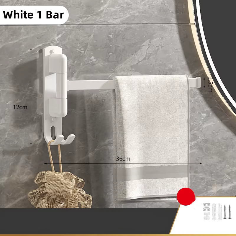 Porte-serviettes de salle de bain sans perceuse, étagères d'angle noires rotatives, support de range