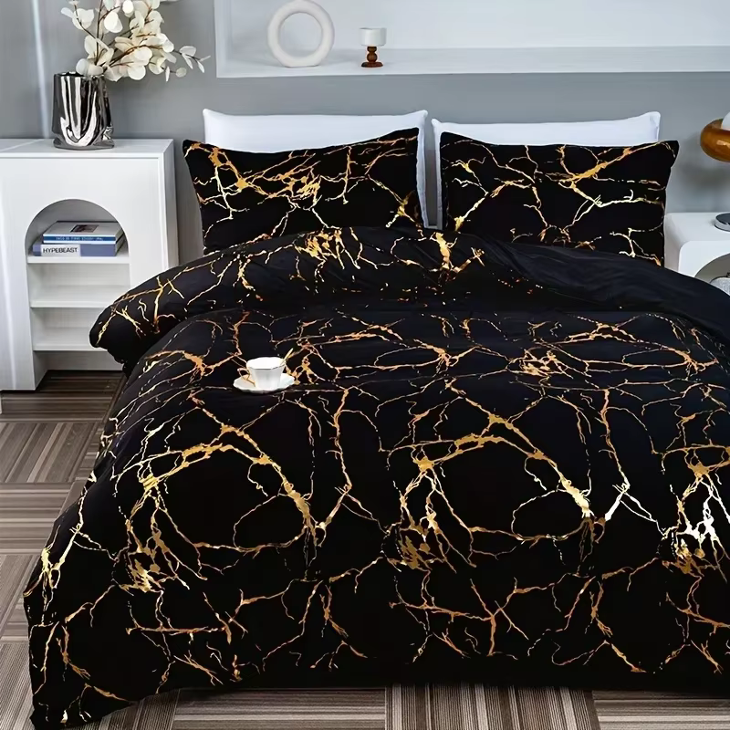 2/3 pièces literie Textiles de maison couleur unie vers le bas housse de couette taie d'oreiller dra