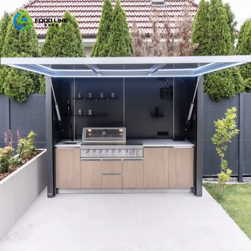 Abri de barbecue extérieur coupe-vent personnalisé, installation rapide, cuisine portable avec grill
