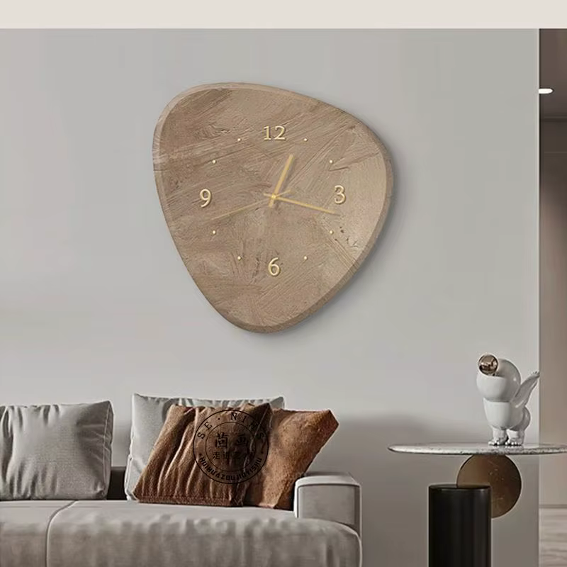 Horloge murale rétro moderne et minimaliste pour salon et maison, silencieuse et créative, sans poin
