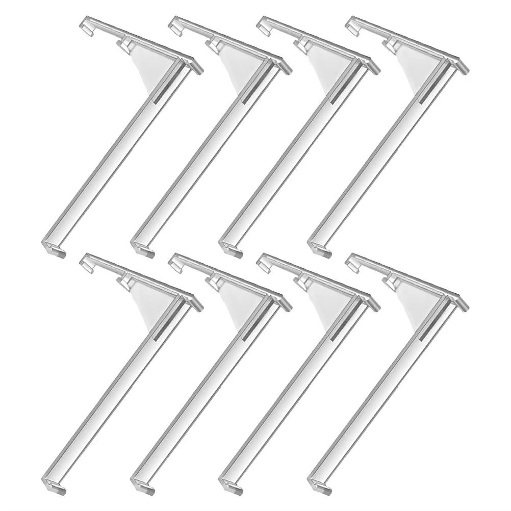 8 clips transparents pour cantonnière, clips de positionnement de rideaux en plastique, support de r