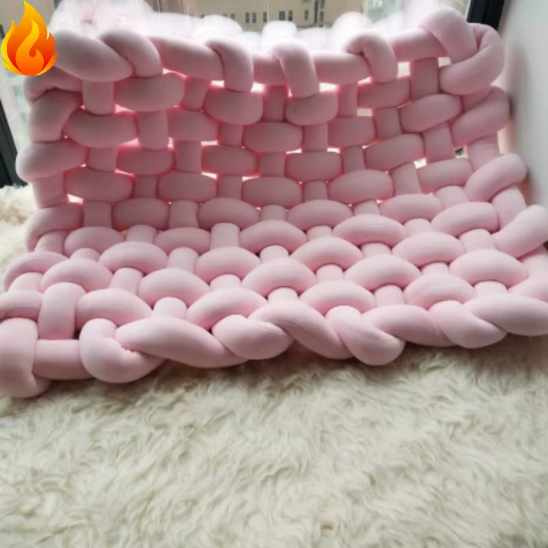 Tapis en peluche tressé noué, coussin de sol avec nœud pour bébé, nouveau-né, dormir sur le ventre, 