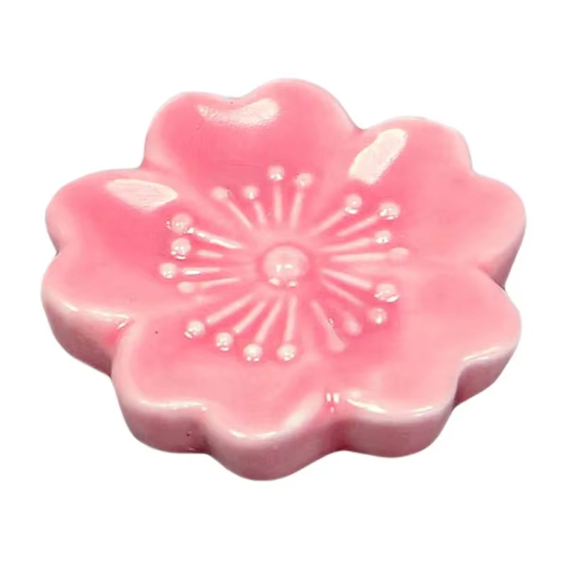 Porte-baguettes en céramique Sakura Blossom, cuillère colorée, fourchette, support de repos, outil d