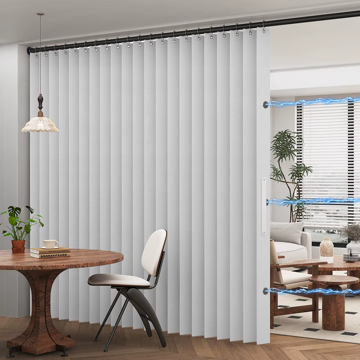 1 rideau plissé extra large pour séparateur de pièce, sans tringles, pour une réduction du bruit et 