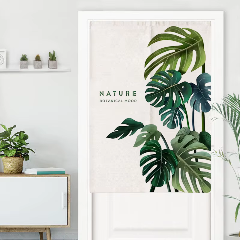 Rideau de porte plantes vertes naturelles nordiques, pour salon, chambre à coucher, cuisine, cloison