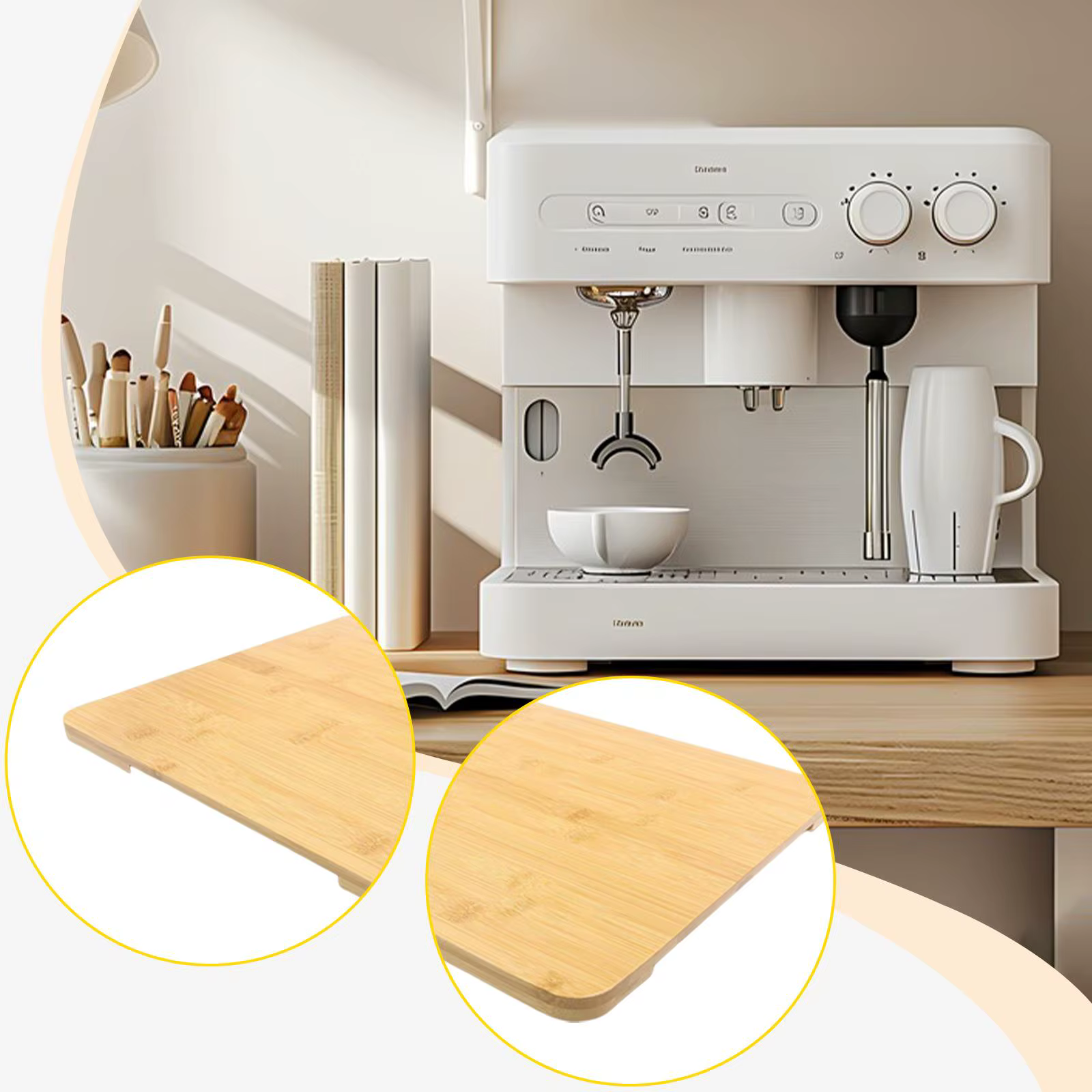 Caddie coulissant de cuisine, support de rangement, plateau coulissant pour cafetière, Base coulissa
