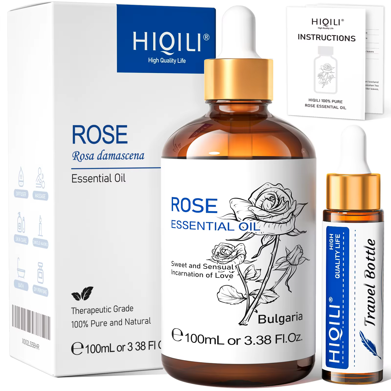 HIQILI huile essentielle d'ylang-ylang 100ML Citronella géranium 100% huile d'arbre naturelle pour M
