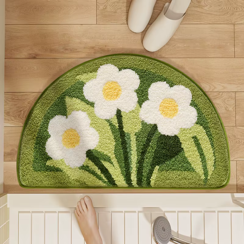 Petit tapis de sol absorbant pour salle de bain fraîche, imitation cachemire, entrée de salle de bai