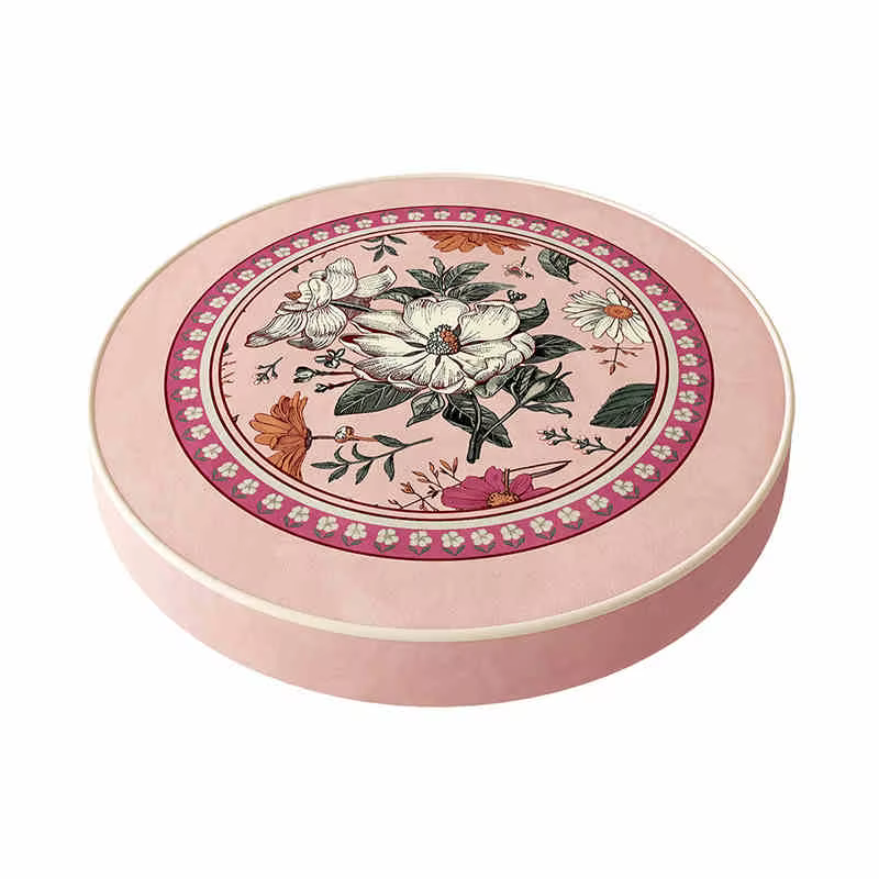 Coussin de futon rond rose personnalisé, coussin de chaise floral décoratif pour la maison, coussin 