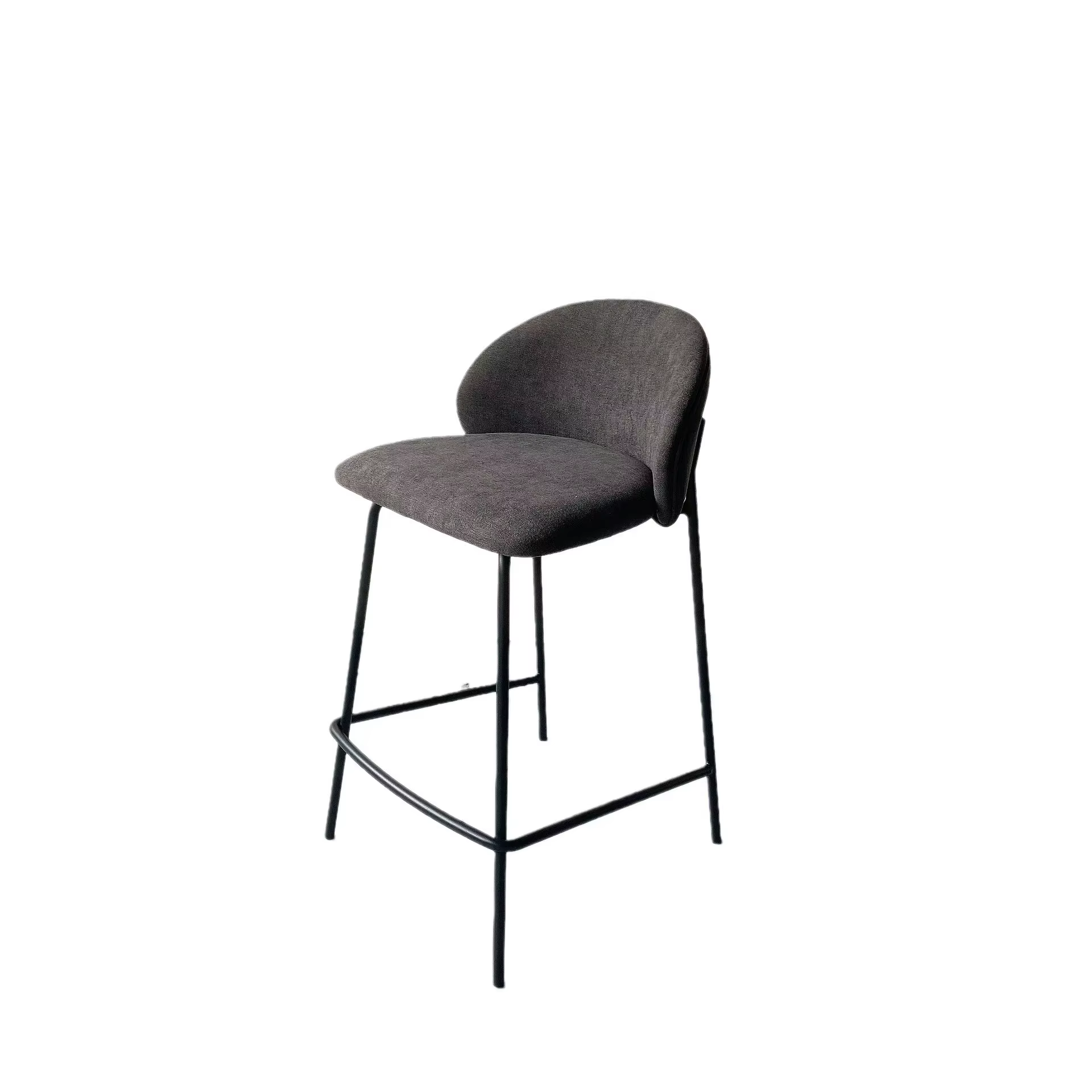 Tabourets de Bar hauts minimalistes modernes en métal et cuir, chaise avec dossier pour comptoir de 