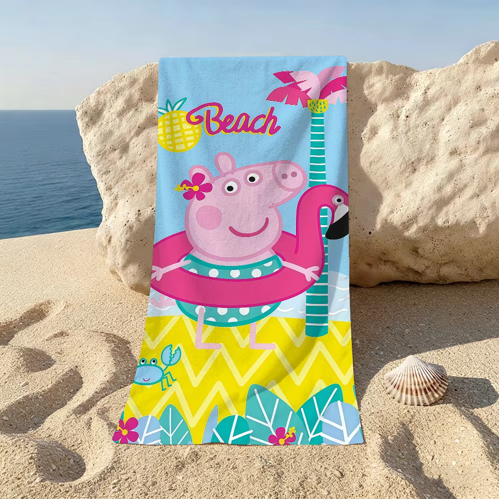 Serviette imprimée avec dessin animé P-Peppa P-pig-s pour les plages, les studios de yoga, les gymna