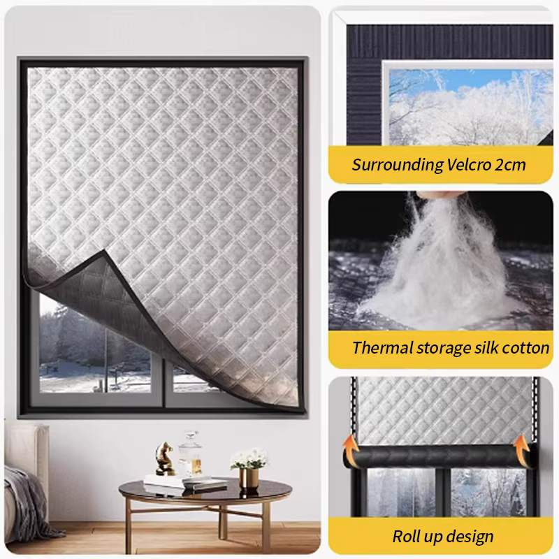 Rideaux chauds d'hiver, fenêtres scellées isolées coupe-vent, résistantes au froid et isolées, fenêt