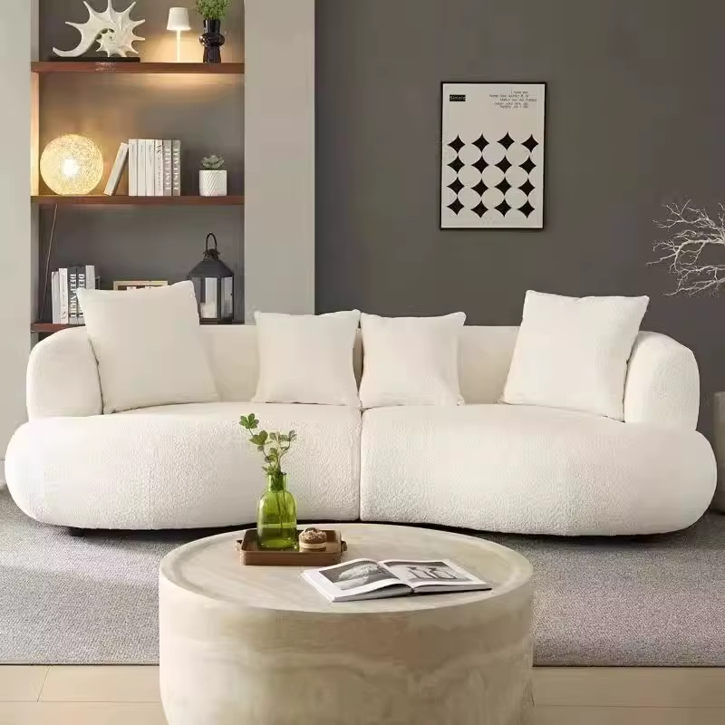 Peluche nordique salon canapé petit appartement minimaliste luxe adultes canapé remplissage sectionn