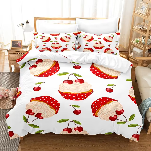 Parure de lit rose Love Coussins pour filles, housse de couette, couette pour chambre de filles, jol