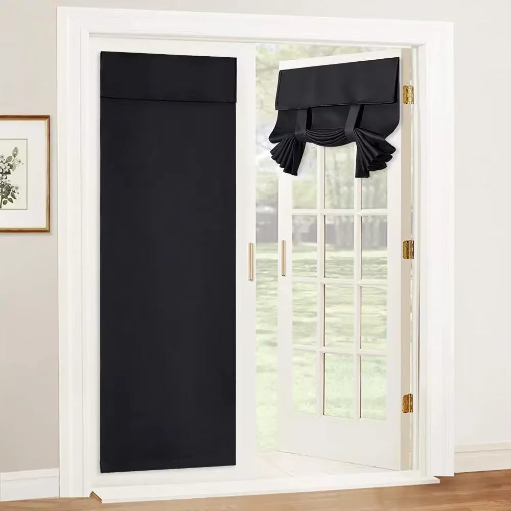 Rideau de porte occultant élevé, stores de porte français pour la confidentialité, rideaux de porte 