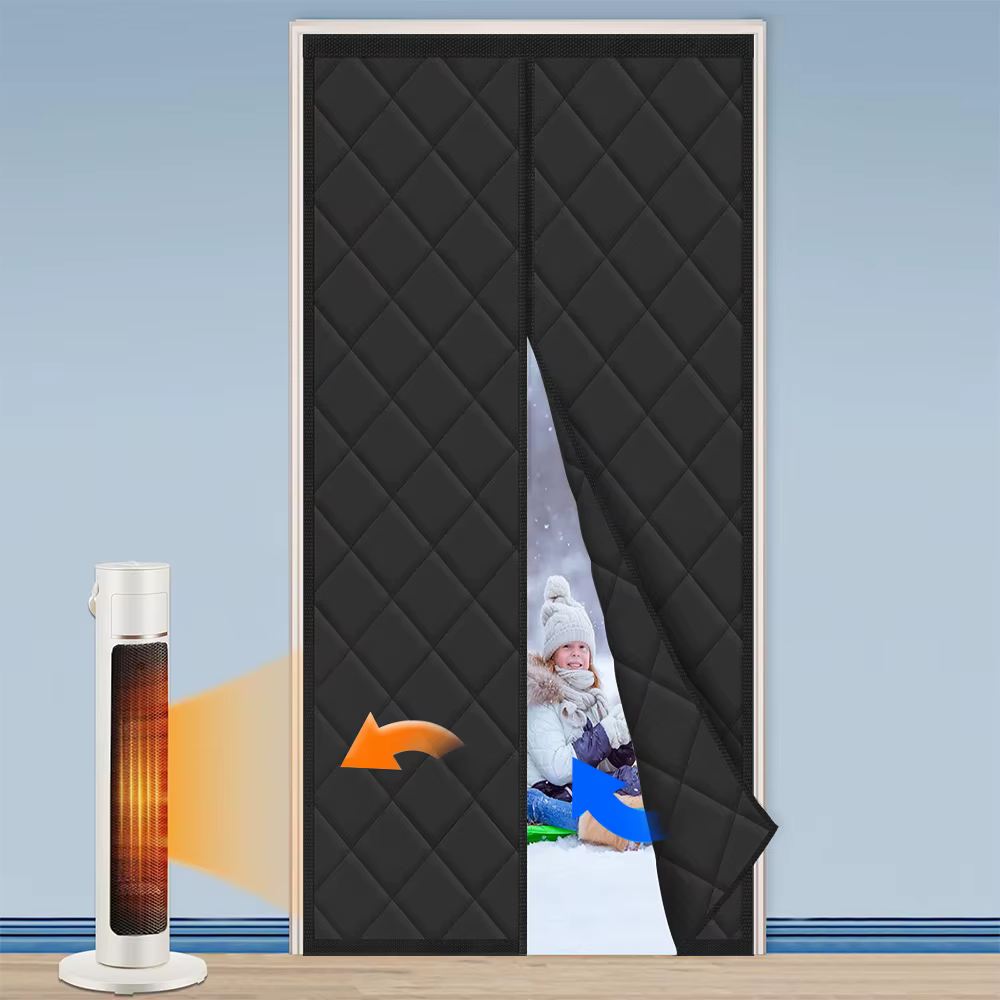 Rideau de porte isolé thermique magnétique, couverture épaisse pour chambre à coucher d'hiver, salon