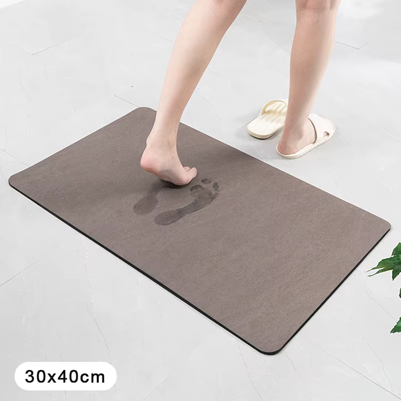 Tapis de sol en diatomite pour salle de bain, antidérapant, absorbant, séchage rapide