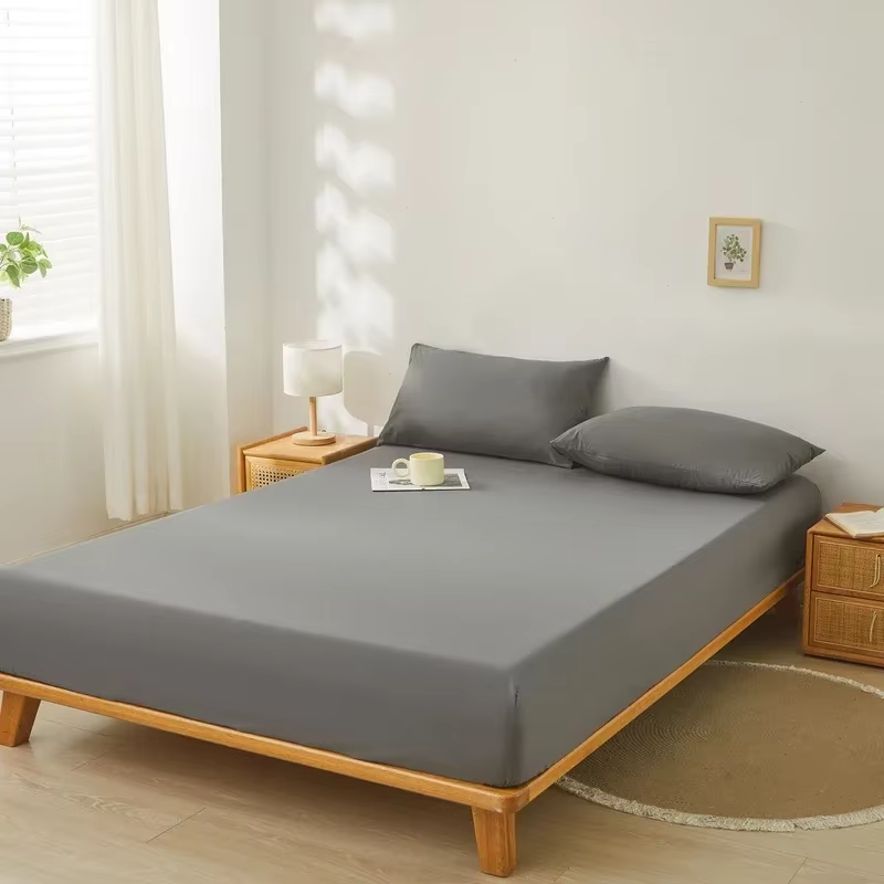 Housse de matelas brossée, taille double/queen, drap-housse de couleur unie pour lit double, anti-ac