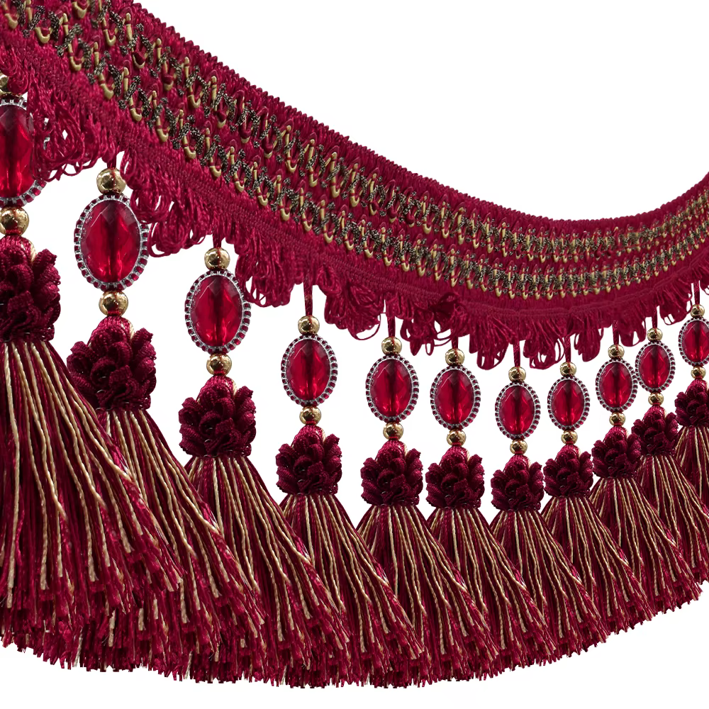 Garniture à franges multicolore de 3 Yards, bordure à pampilles pour rideau, abat-jour, taie d'oreil