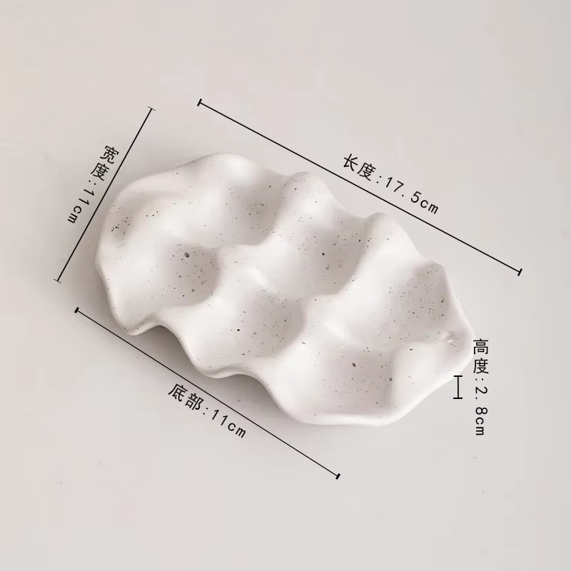 Plateau à œufs en céramique blanche, boîte de rangement pour Table à manger, réfrigérateur, boîte sp