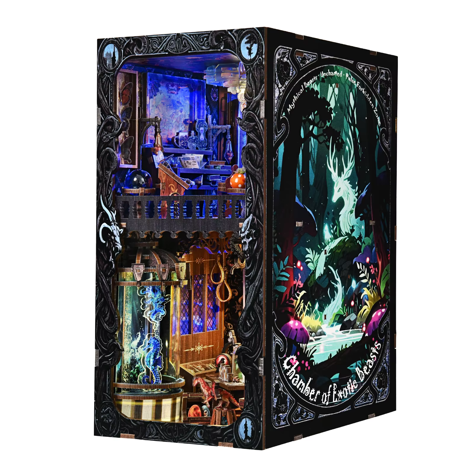 Kit de coin livre, salle de Collection de bêtes rares, Puzzle 3D en bois, bibliothèque faite à la ma