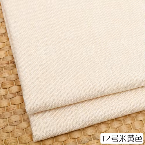 Tissu de canapé en lin épais uni de 148 cm de large, tissu de rideau et de nappe en coton et lin, ti