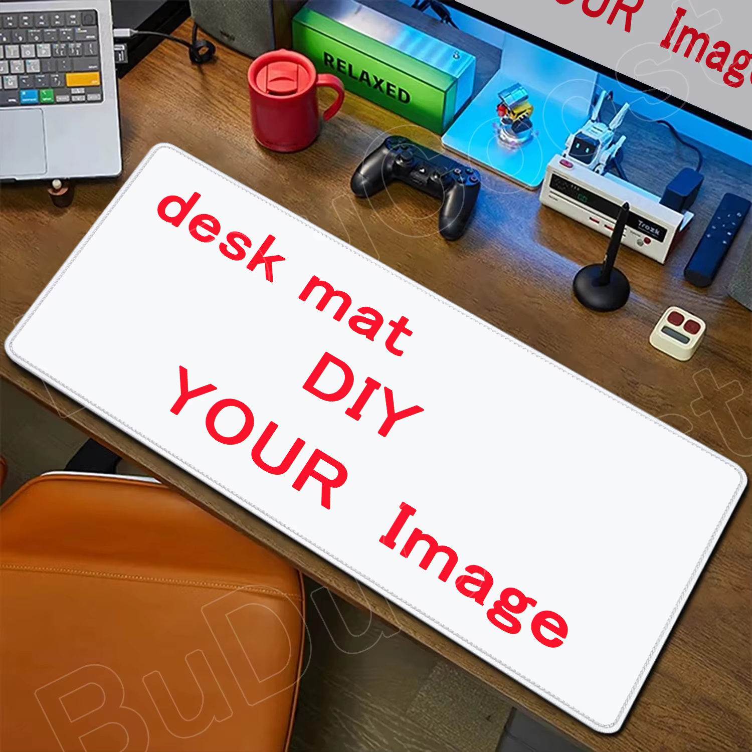 Tapis de souris d'ordinateur de bureau bricolage tapis de souris 900x400mm tapis en caoutchouc natur