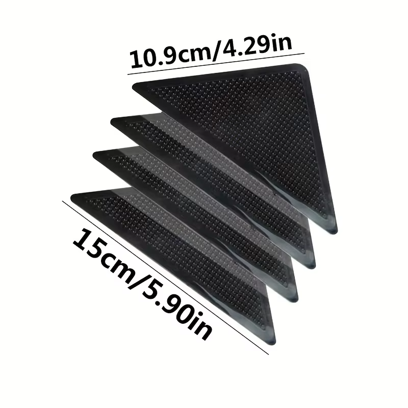 Autocollant de tapis fixe réutilisable et imperméable, 4 pièces, adhésif double face, sans trace, an
