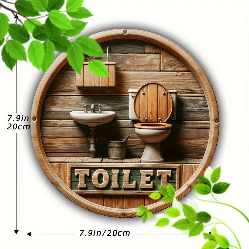 Lavabo de toilette Vintage 2D 8 pouces, thème rond en bois, cuisine de maison, Club, jardin, Garage,
