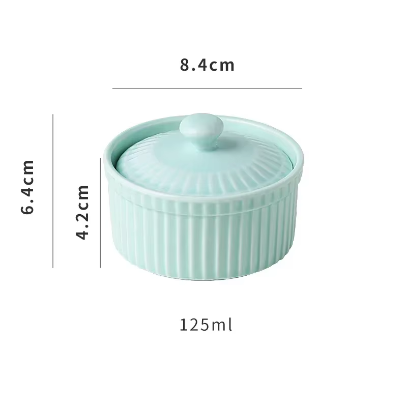 Filles à dessert en céramique moderne avec couvercle, petit bol à soupe, moule à gâteau, ustensiles 