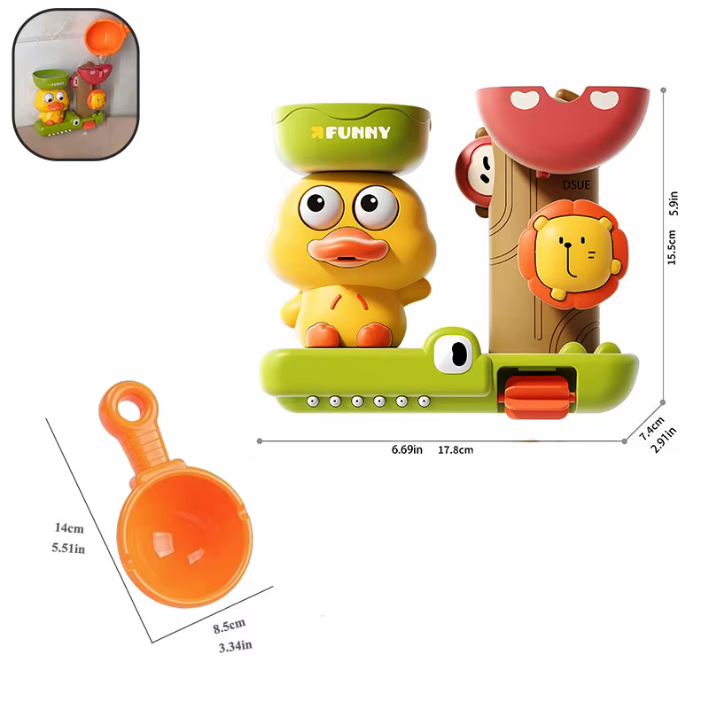 Jouet de bain pour bébé, jeu d'eau en forme de canard/fleur, roue à eau Lion, amusant pour enfants, 