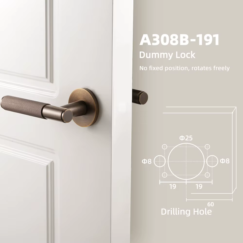 Dooroom – ensemble de serrures de porte en laiton, Passage factice moleté, serrure de confidentialit