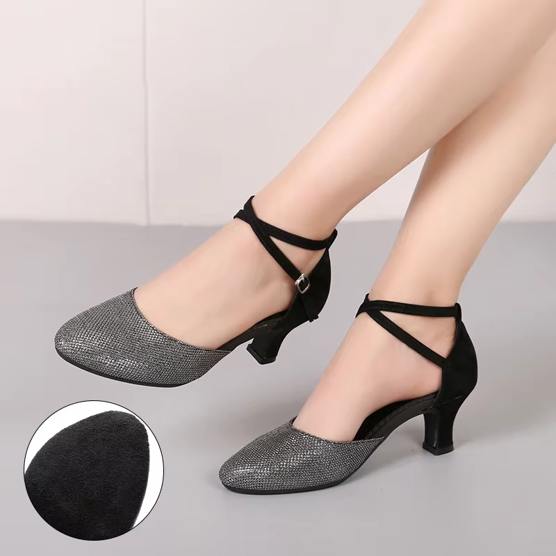 Chaussures de danse de salon Standard pour femmes paillettes bout fermé chaussures de danse modernes